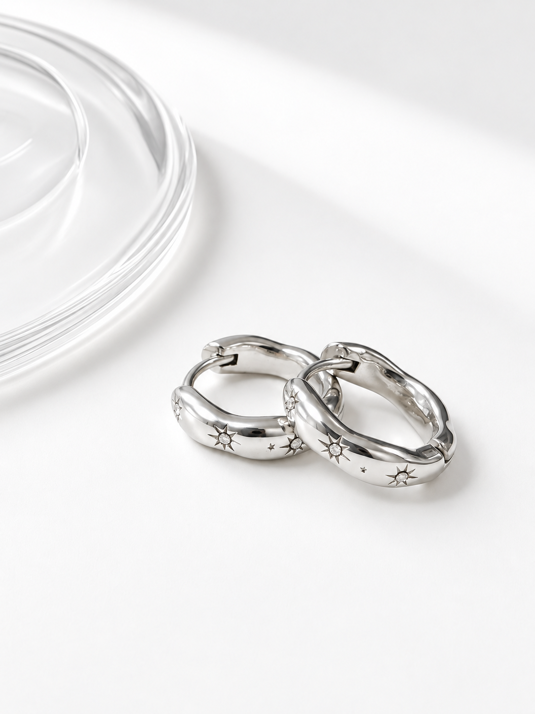 Wave Crystal Hoops