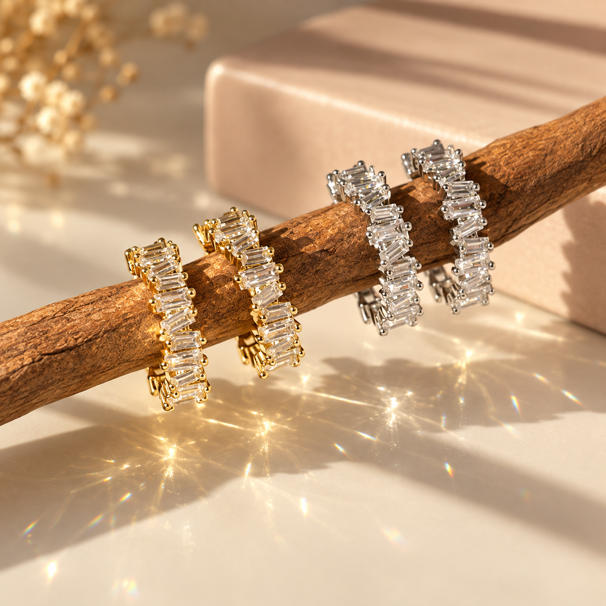 Crystal Half Hoops