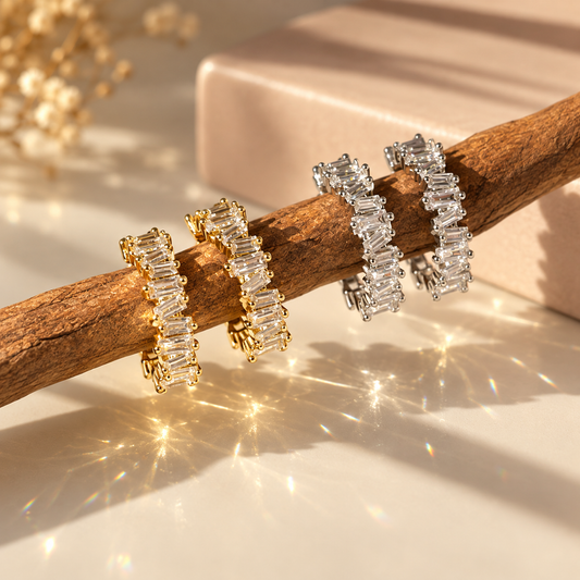 Crystal Half Hoops