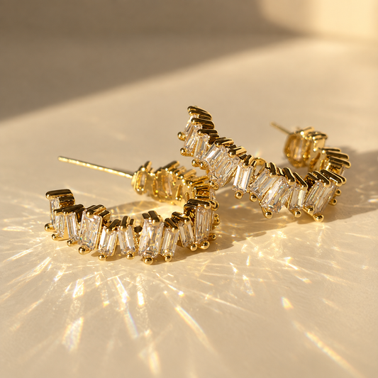 Crystal Half Hoops