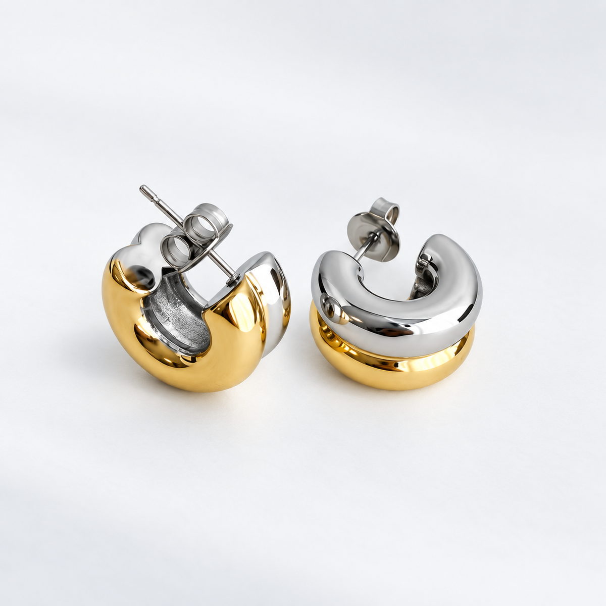 Two-Tone Double Hoops