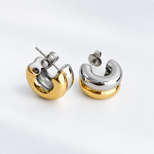 Two-Tone Double Hoops