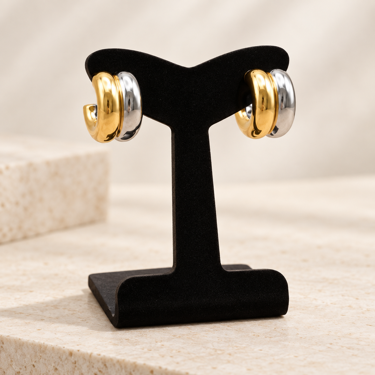 Two-Tone Double Hoops