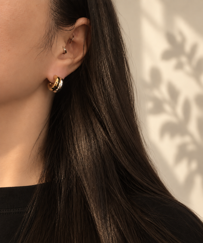 Two-Tone Double Hoops